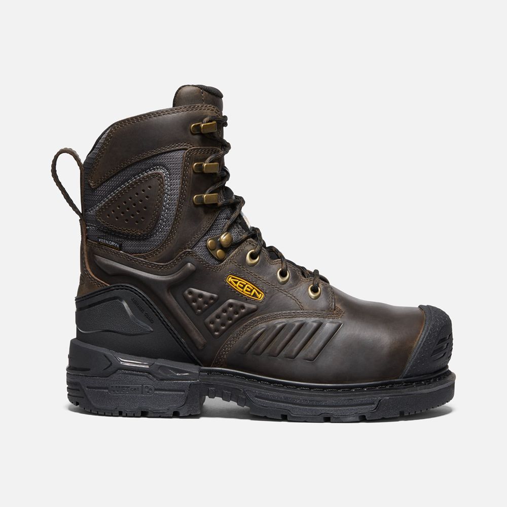 Keen Trekking Bot Erkek Siyah Kahverengi - Csa Philadelphia 8" Internal Met Waterproof (Carbon-Fiber